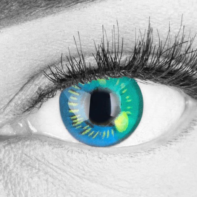 Colored Light Blue Contact Lenses Anime Turquoise Circle Lenses Heroes Of Cosplay Strong Opaque Without Prescription with free lens case - NewNest Australia
