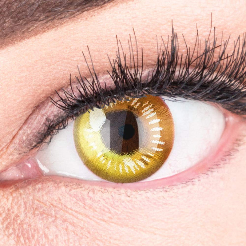 Colored Yellow Contact Lenses Anime Yellow Circle Lenses Heroes Of Cosplay Strong Opaque Without Prescription with Free Lens Case 0.0 Diopters 8.6 Millimeters 14.00 Millimeters 2.0 - NewNest Australia