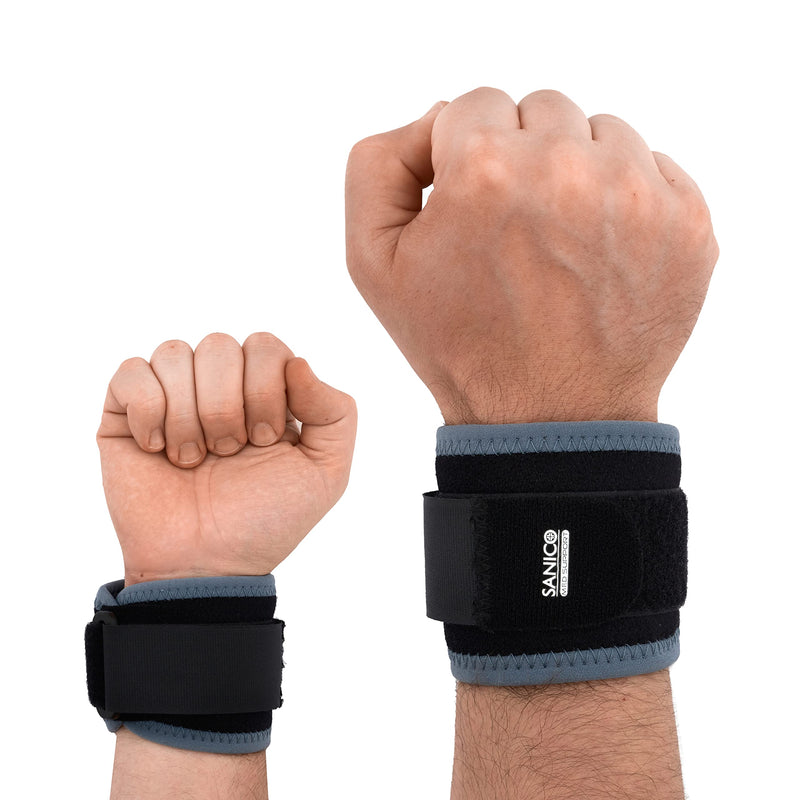 Sanico Wrist Support - Elastic Compression Support - Orthopedic Neoprene Support For Stability, Relief, Blood Circulation - Double-Sided Breathable - 25 X 0.3 X 7 Cm - NewNest Australia