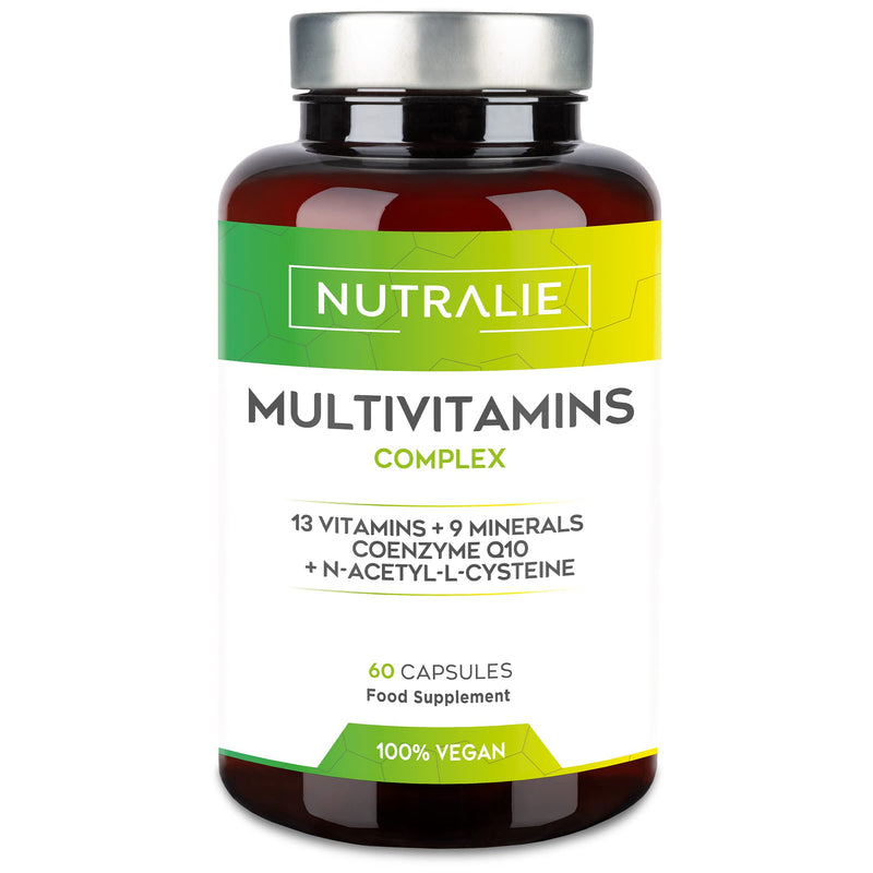 Multivitamin Capsules 29 Essential Nutrients Vegan | Vitamins A, B, C, D, E, K, Biotin, L-Cysteine, Coenzyme Q10 And 9 Minerals | Multivitamin Complex 60 Capsules | Nutralie - NewNest Australia
