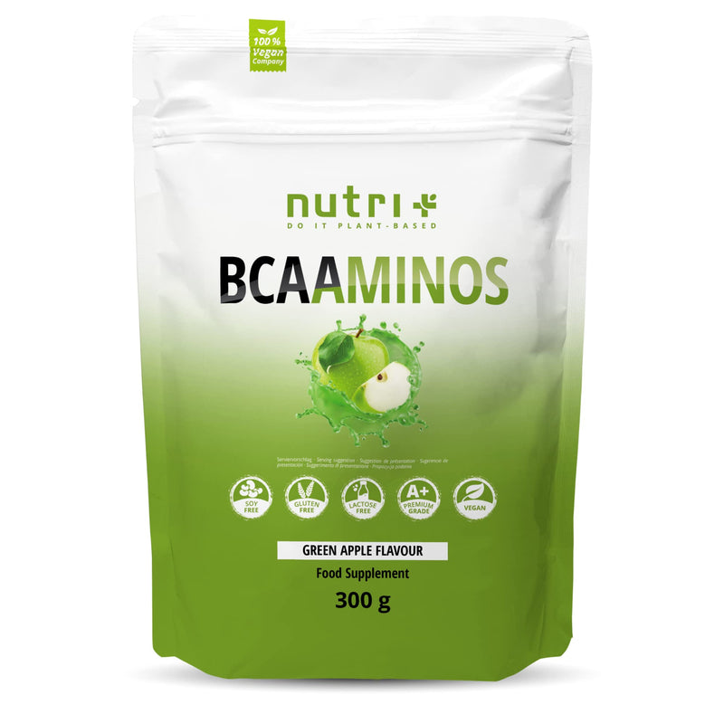 Bcaa Powder Green Apple - Amino Acids Complex High Dose - Bcaas Instant Powder Vegan - Bcaaminos Supplement - Green Apple Flavor 300 G - Amino Acid Preparation - NewNest Australia