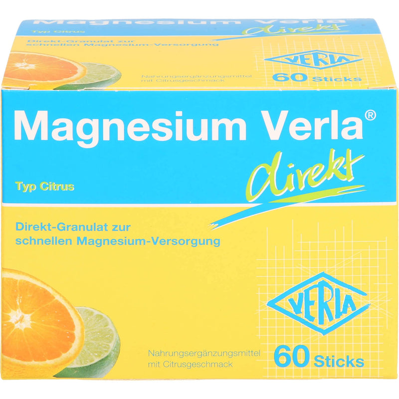 Verla-Pharm Arzneimittel GmbH & Co. KG Magnesium Verla Direct Citrus Direct Granules, Pack of 60 Orange Bags of 60 (Pack of 1) - NewNest Australia