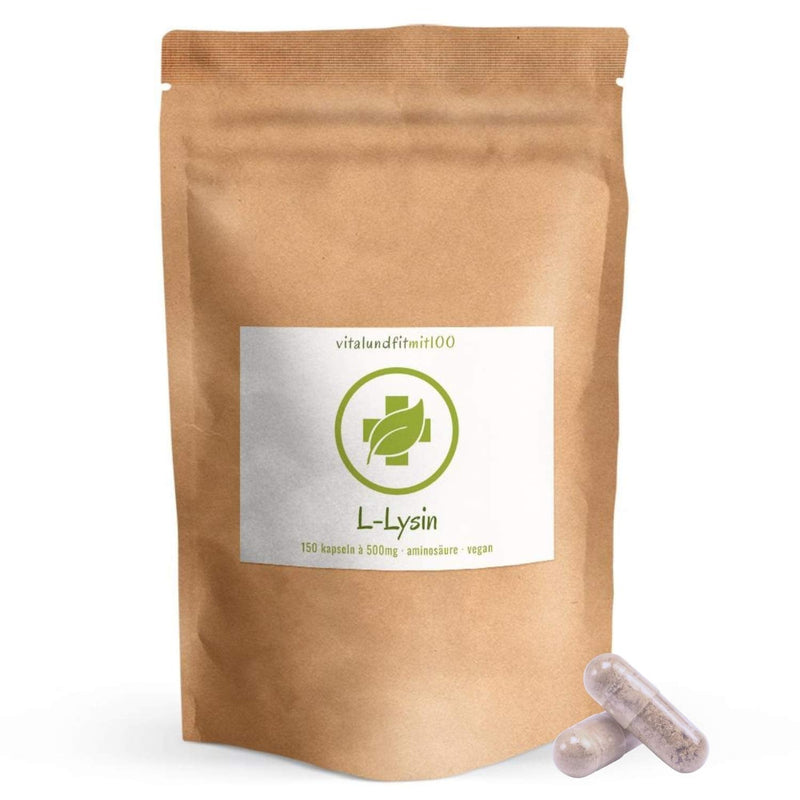 L-Lysine Capsules 150 Capsules Of 500 Mg - Essential Amino Acid - Premium Quality - 100% Vegan - Gluten Free, Lactose Free - No Preservatives - No Additives And Additives - NewNest Australia