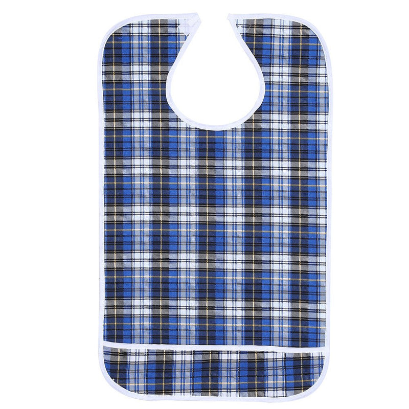 Bib For Adults With Crumb Tray, Cotton Bib Adult, Washable Reusable Adult Mealtime Haddock, 3 Colors, Waterproof Haddock Adjustable Velcro Fastening With Crumb Tray, Blue - NewNest Australia