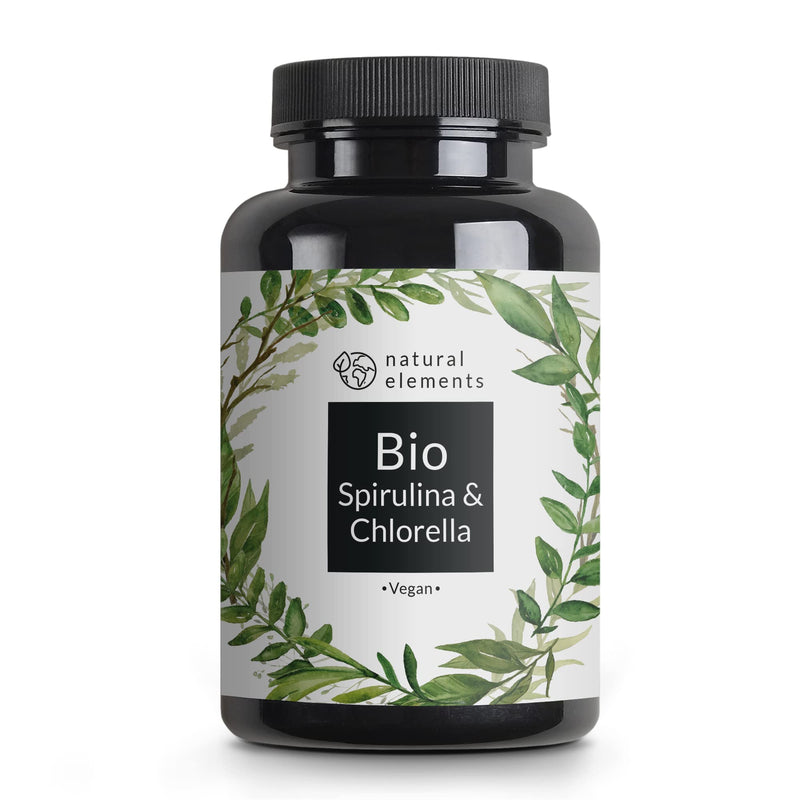 Organic Spirulina & Chlorella Pellets - 500 Tablets - Introductory Price - Certified Organic, Laboratory Tested, Without Additives, High Dosage, Vegan And Made In Germany - NewNest Australia
