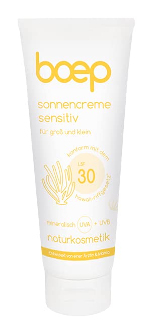boep Sunscreen Sensitive SPF30 | Mineral sun protection for babies, children and adults with sensitive and allergic skin Perfume free | With zinc oxide UV filter | Vegan natural cosmetics (100ml) - NewNest Australia