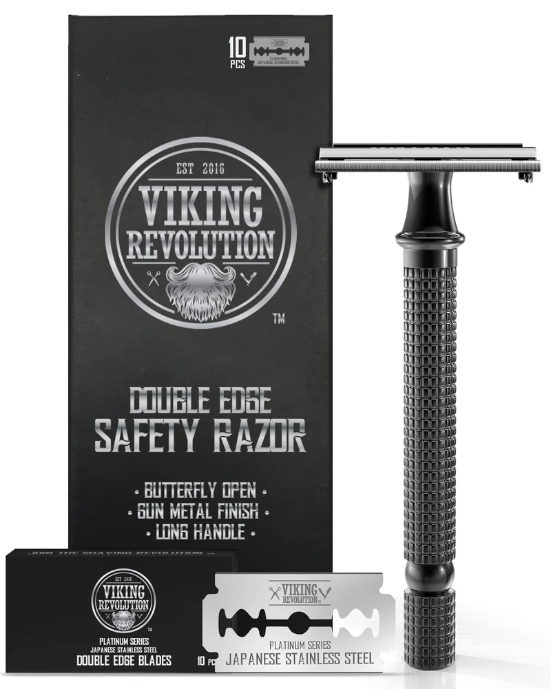 Shaving Revolution Safety Razor + 10 Razor Blades - Safety Razor Set With 10 Japanese Razor Blades For Stainless Steel Safety Razor - Tight And Clean Shaving - NewNest Australia