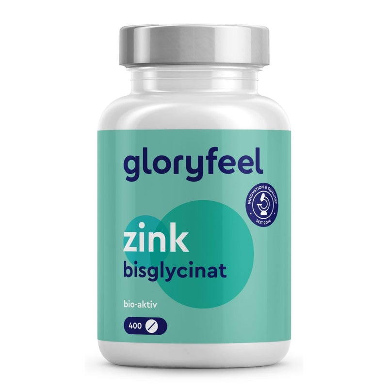 Zinc 25mg - 400 tablets - Premium zinc bisglycinate (zinc chelate) highly bioavailable - 25mg elemental zinc per tablet - Laboratory tested, vegan, made in Germany without additives - NewNest Australia