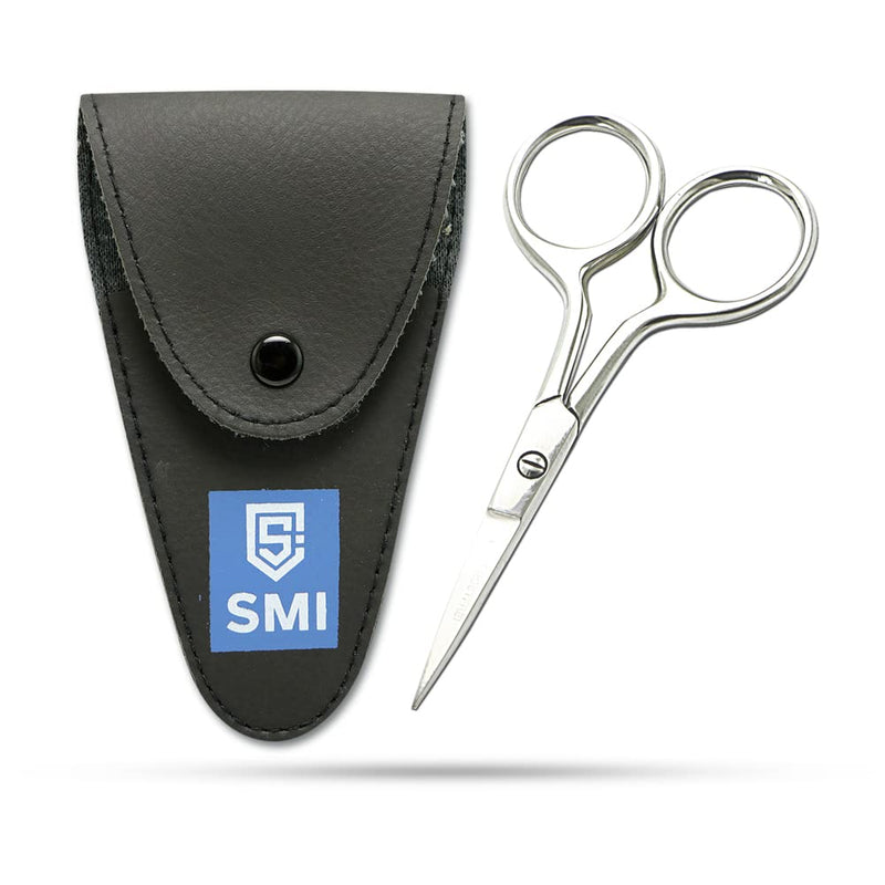 Smi Beard Scissors For Men Professional Mustache Scissors Eyebrow Scissors Small Hair Scissors For Facial Hair And Ear Hair Stainless Steel Care Scissors With Case - NewNest Australia