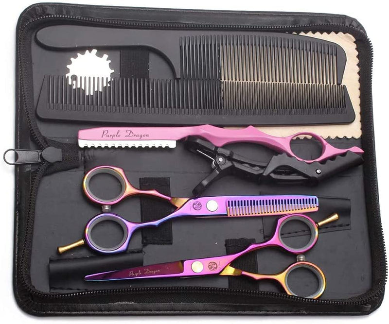 Purple Dragon Hairdressing Scissors, 5.5 Inch, Professional Hairdressing Scissors Set, Perfect Haircut For Men And Women, Sharp Scissors For Barbers / Hairdressing / Beginners (Iridescent) - NewNest Australia