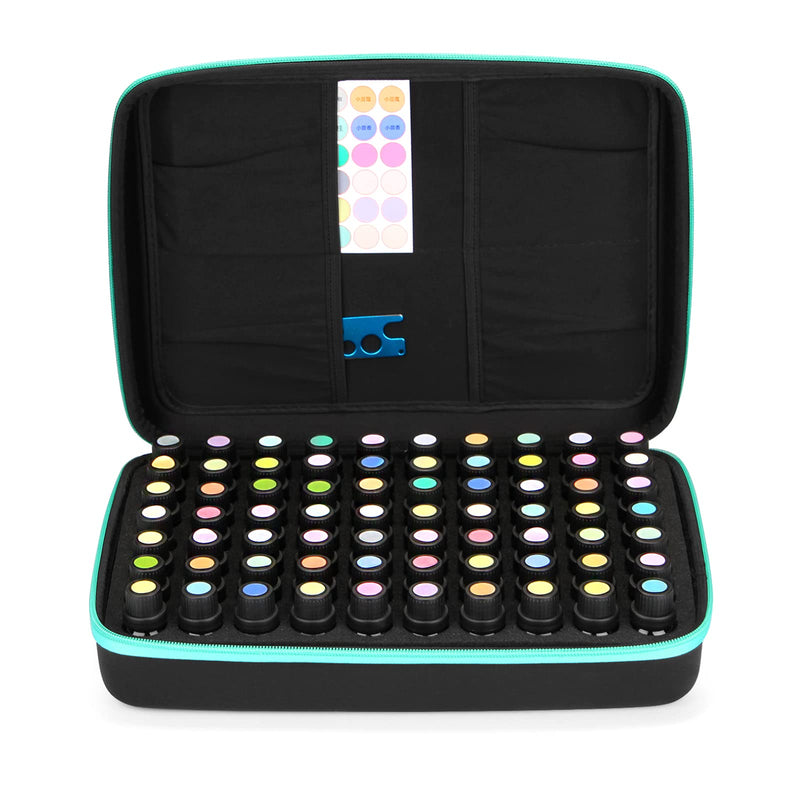 Storage Of Essential Oils Fitnate Case For Essential Oils (5 Ml, 10 Ml, 15 Ml), Case For Travel With Essential Oils With Young Living Labels For Essential Oils And Bottle Opener, Blue - NewNest Australia