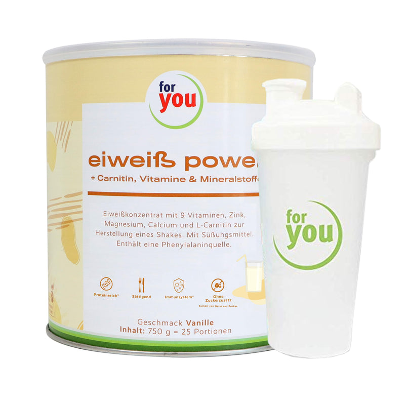 Power Protein According To Dr. Strunz With Free Shaker I Highly Soluble, Creamy Multi-Component Protein: Whey, Soy, Milk, Chicken Egg Protein + L-Carnitine Vitamins Minerals I Cs 156 (Vanilla) - NewNest Australia