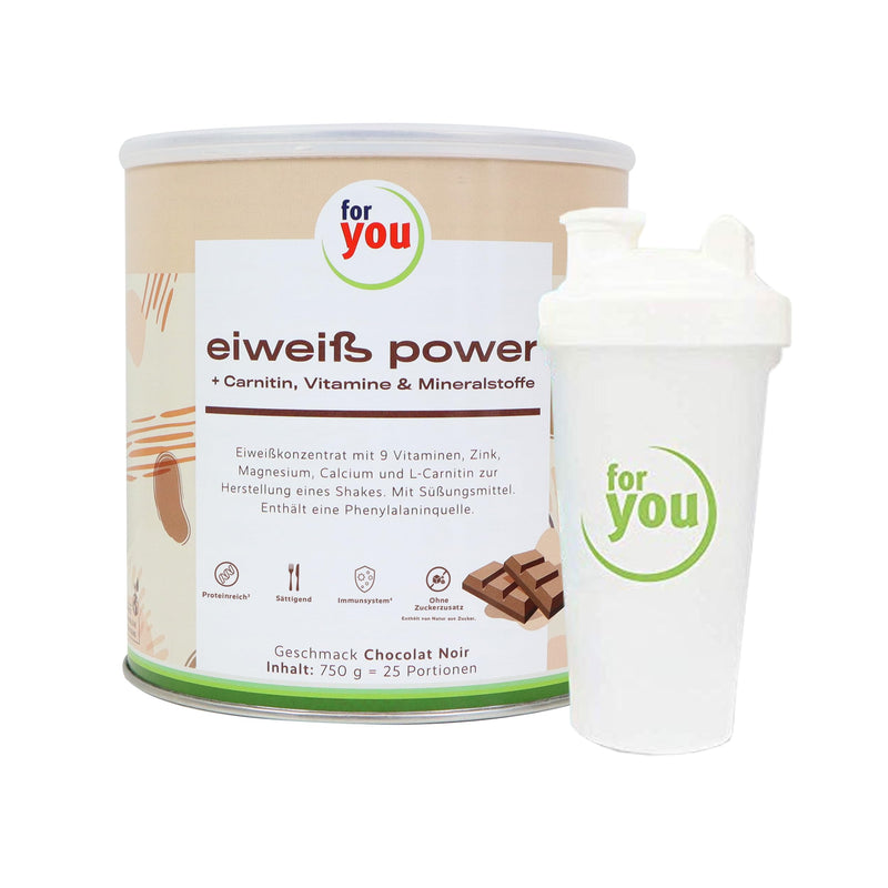 Power Protein According To Dr. Strunz With Free Shaker I Highly Soluble, Creamy Multi-Component Protein: Whey, Soy, Milk, Chicken Egg Protein + L-Carnitine Vitamins Minerals I Cs 156 (Chocolate) - NewNest Australia
