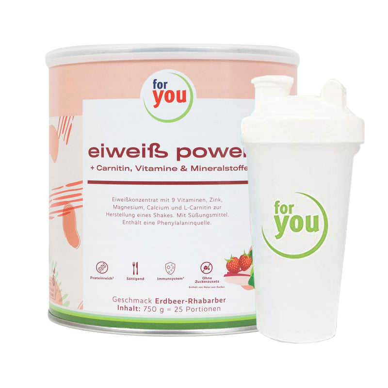Power Protein According To Dr. Strunz With Free Shaker I Highly Soluble, Creamy Multi-Component Protein: Whey, Soy, Milk, Chicken Egg Protein + L-Carnitine Vitamins Minerals I Cs 156 (Strawberry - NewNest Australia