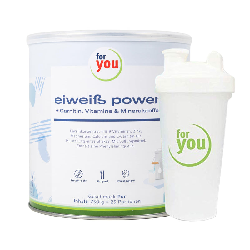Power Protein According To Dr. Strunz With Free Shaker I Highly Soluble, Creamy Multi-Component Protein: Whey, Soy, Milk, Chicken Egg Protein + L-Carnitine Vitamins Minerals I Cs 156 (Pure) - NewNest Australia