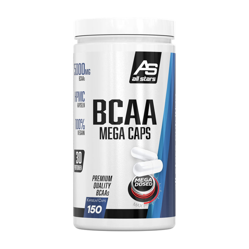All Stars Bcaa Mega Caps, Branched Chain Amino Scids, 150 Bcaa Capsules, Vegan, 1000 Mg Bcaas Per Capsule With L-Leucine + L-Valine + L-Isoleucine, Supplement Without Gelantine, Low Fat And Sugar - NewNest Australia