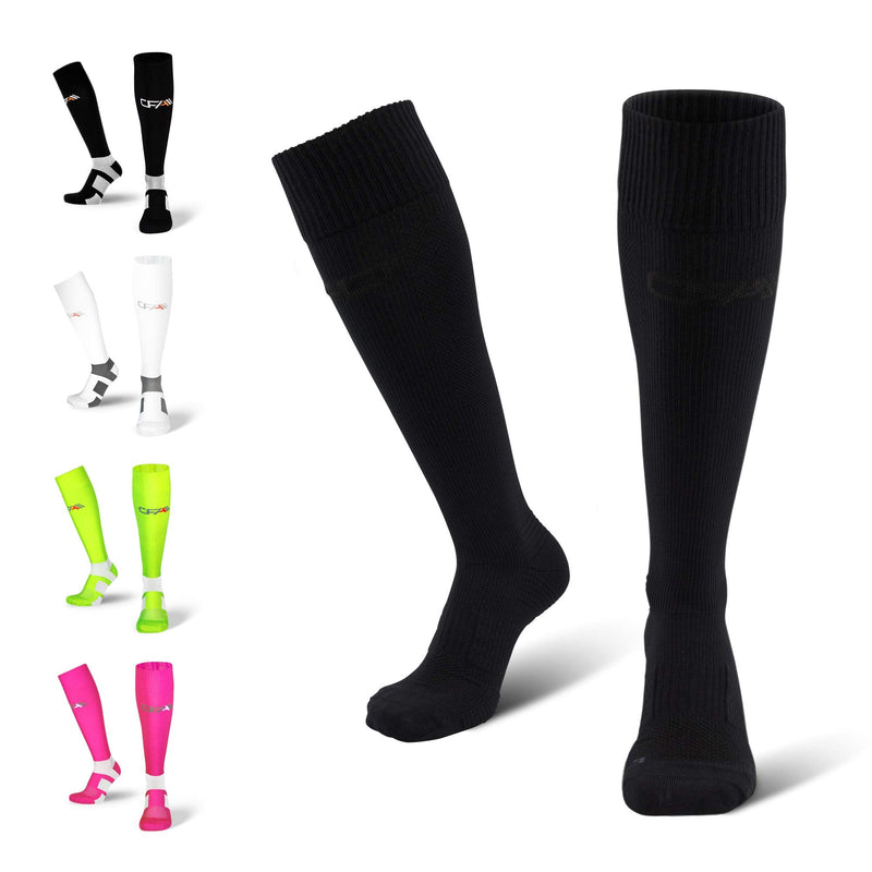 High quality compression socks for men and women, ankle protection and metatarsal support, flat lace seams, for running, sports, recovery, blood circulation, flight, Made in EU M All Black - NewNest Australia