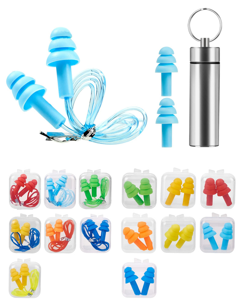 Earplugs For Hearing Protection, 12 Pairs Ear Plugs Snr 31Db, Reusable Silicone Waterproof Soft Ear Protection For Sleeping & Airplanes Ear Protection Earplugs With Portable Box - NewNest Australia