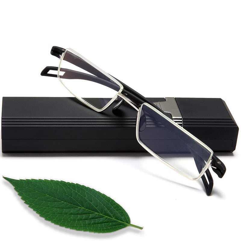 EYEURL Reading Glasses with Ultralight TR90 Glasses Frame Reading Aid Made of Metal Frame with Glasses Case for Men and Women Anti-Blue Light Reading Glasses Black 2.0 x - NewNest Australia