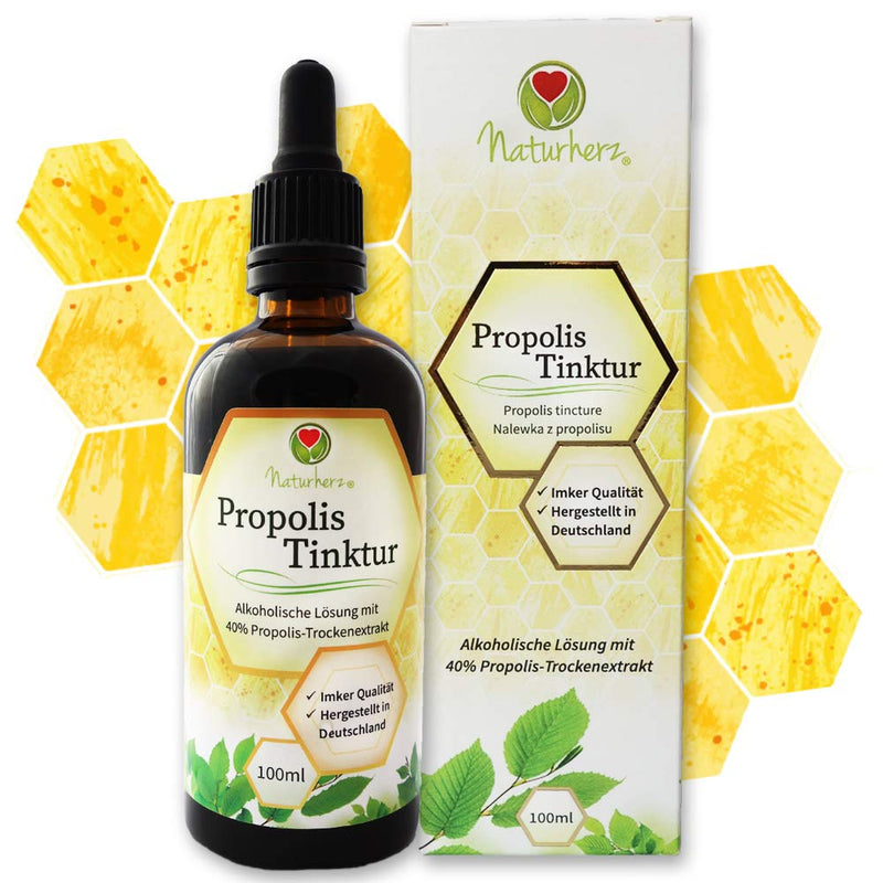 Naturherz Propolis Tincture - high-dose 40% pure propolis - MADE IN GERMANY: Real beekeeper quality - 100% natural - pharmacy quality - 100 ml - NewNest Australia