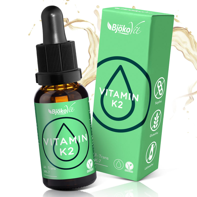 BjökoVit VITAMIN K2 VEGAN drops - high bioavailability thanks to All-Trans MK-7 form - 700 vegan drops with 100µg natural vitamin K2 per daily dose - NewNest Australia