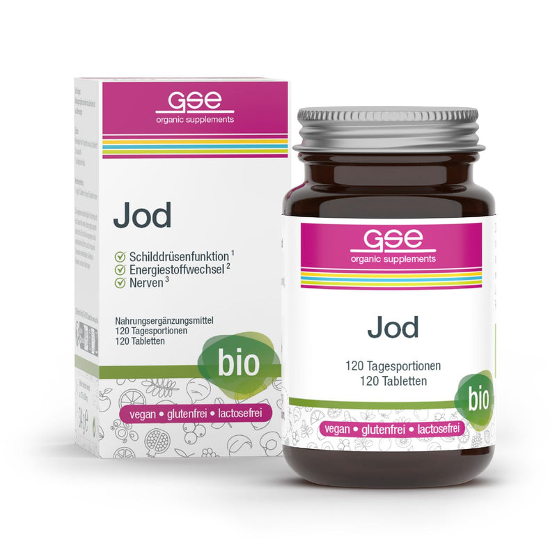 GSE Iodine Compact tablets, 100% high-dose iodine from plants, without added flavors and sugar, organic quality - NewNest Australia