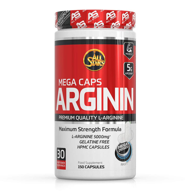 All Stars Arginine Mega Caps - Capsules 1395 mg each, 150 capsules, pack of 1 (1 x 209 g) - NewNest Australia