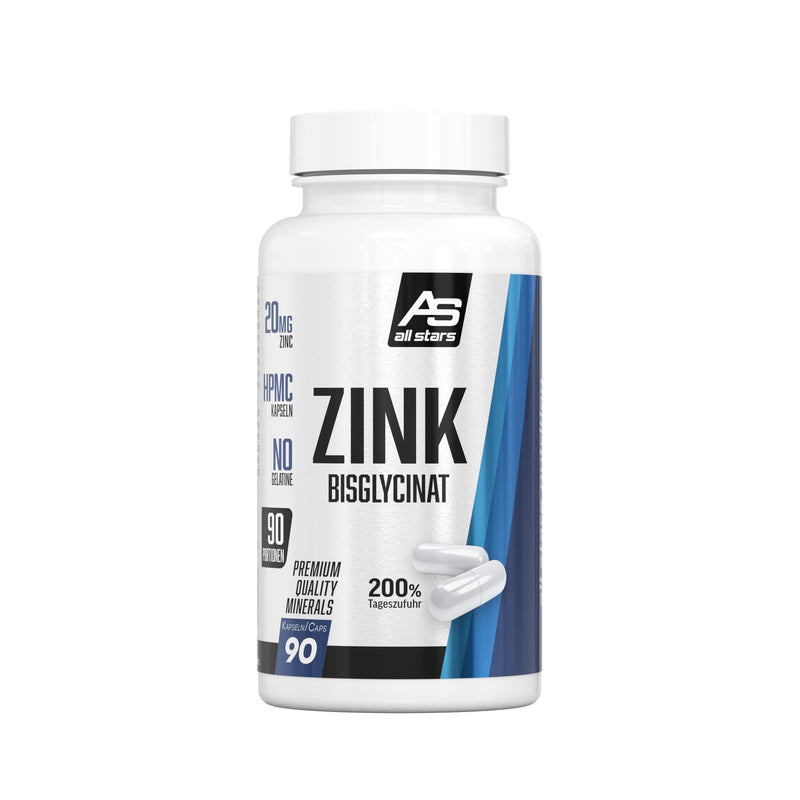 All Stars Zinc Capsules, Vegan Zinc Tablets, 20 Mg Zinc Bisglycinate Per Capsule, 3-Month Pack With 90 Capsules, Vegan Zinc Supplement Without Sugar, Aspartame, Creatine, Gelatin - NewNest Australia