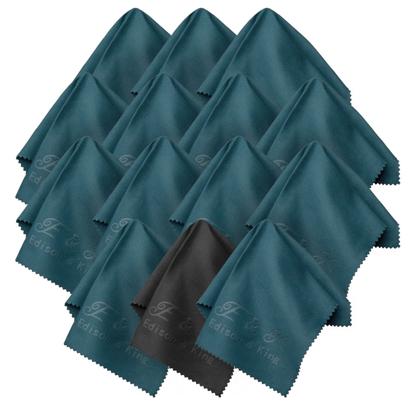 Glasses cleaning cloths in a pack of 14 - microfiber cloths in special sizes 20x20cm 20x20 cm (pack of 14) petrol black mix (pack of 14) - NewNest Australia