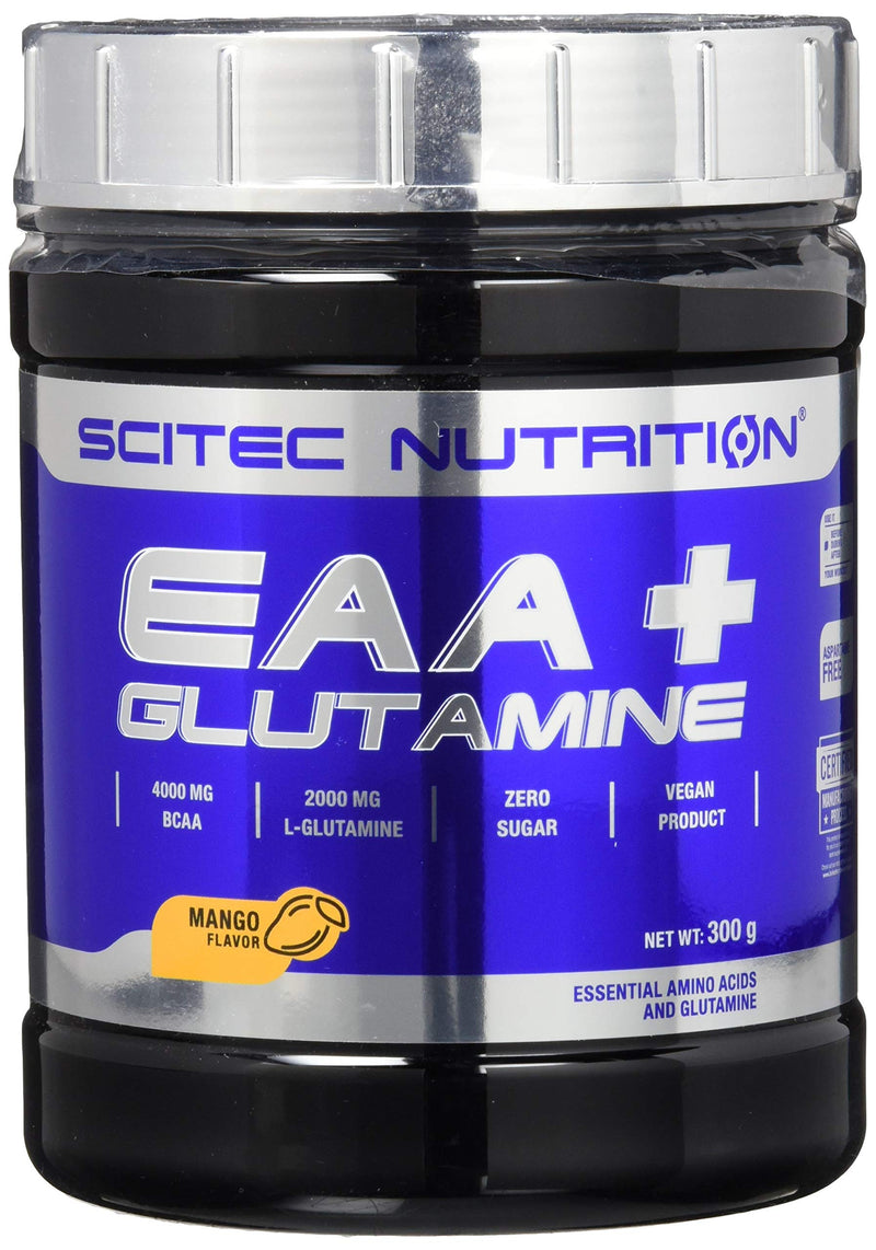 Scitec Nutrition EAA + Glutamine (glutamine amino acid complex & essential aminos), Mango Flavor 300g 300g (pack of 1) - NewNest Australia