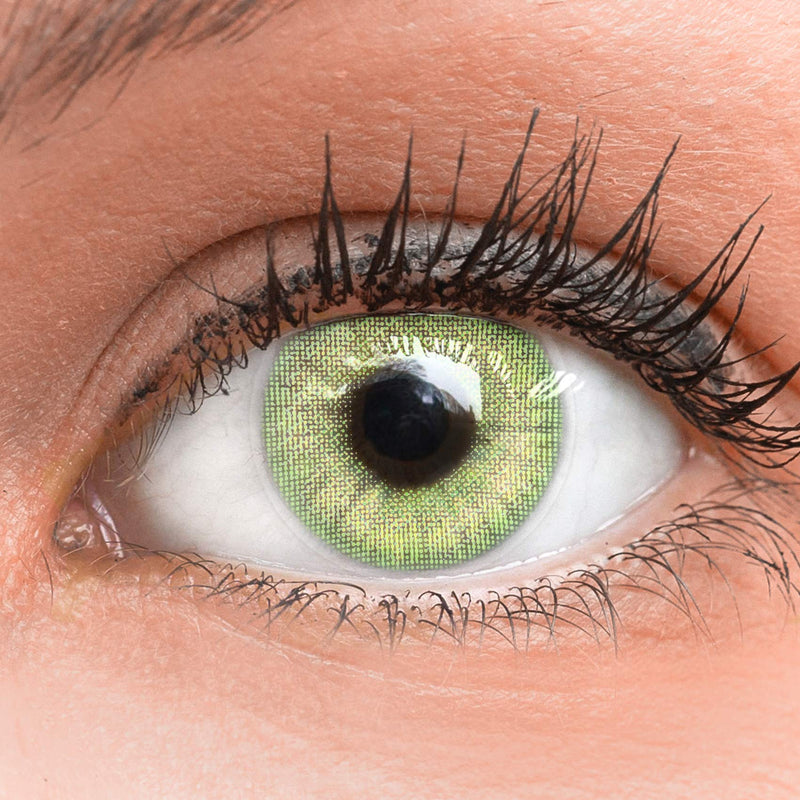 Glamlens Jasmine Light Green Contact Lenses With Case, Very High Coverage Natural Green Colored Monthly Lenses Made Of Silicone Hydrogel, Dia 14 Mm, Zero Power, 1 Pair (2 Contact Lenses) - NewNest Australia