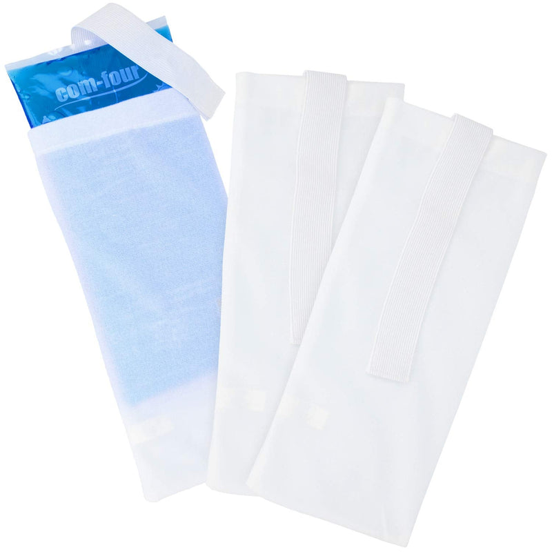 com-four® 3X premium reusable fleece cover for cold & warm multiple gel compress | Gel cooling pack protective cover with elastic band for protection and a secure hold 03 pieces - NewNest Australia