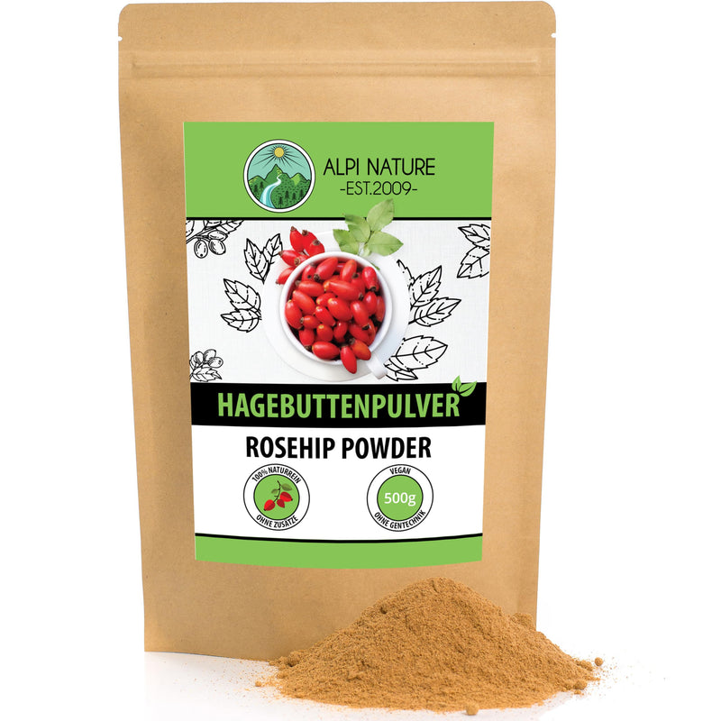 Rosehip powder 500g, 100% natural, gently ground, naturally without additives, vegan, rosehip flour, rosehip granules 500g (pack of 1) - NewNest Australia