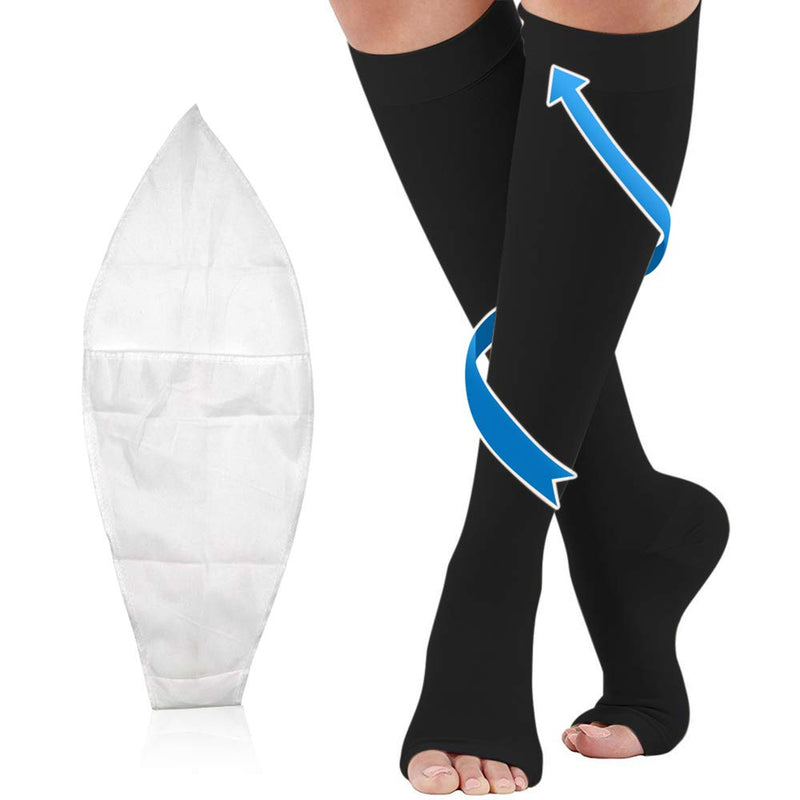 Medical Compression Stockings For Men And Women, 20-30 Mmhg, Professional Care For Ankles, Support Stockings With Gradient Compression For Varicose Veins, Promote Blood Circulation, Black Xl - NewNest Australia