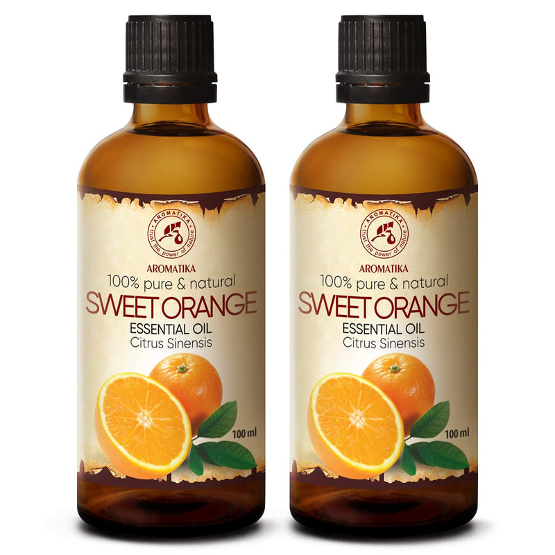 Orange Oil 2 X 100 Ml - Citrus Sinensis - Brazil - 100% Pure & Natural - Orange Essential Oil For Good Sleep - Room Fragrance - Oil Burner - Orange Oil Essential - NewNest Australia