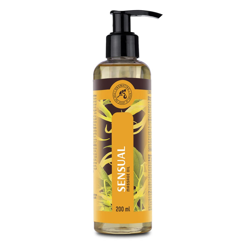 Sensual Massage Oil 200 Ml - 100% Natural Ylang Ylang Oil & Jojoba Oil - Wonderful Fragrance - Sensual Partner Massage - Natural Cosmetics - Massage Oils For Excitement - NewNest Australia