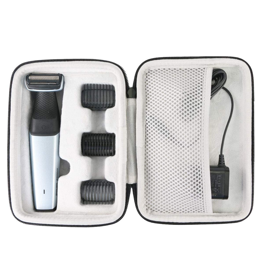 Khanka Hard Bag Case for Philips Bodygroom BG5020/BG3015/BG3010/BG7025 Series 7000 5000 3000 Attachment Back Hair Removal. (Black and White) Black and white - NewNest Australia