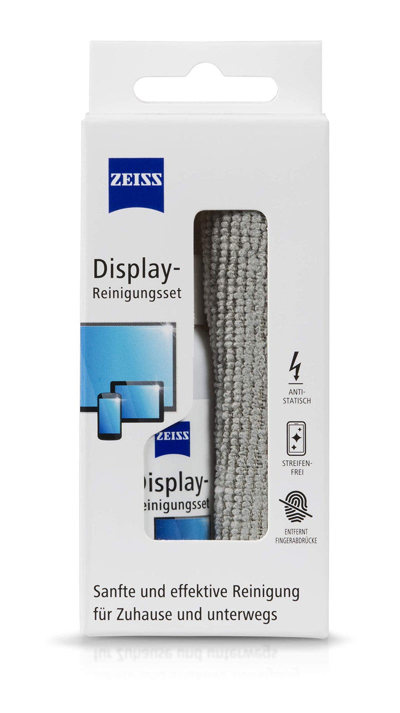 Zeiss display cleaning spray with 120ml content including a microfiber cloth for safe and effective cleaning of optical surfaces - alcohol-free - antistatic, 606243, white spray - NewNest Australia