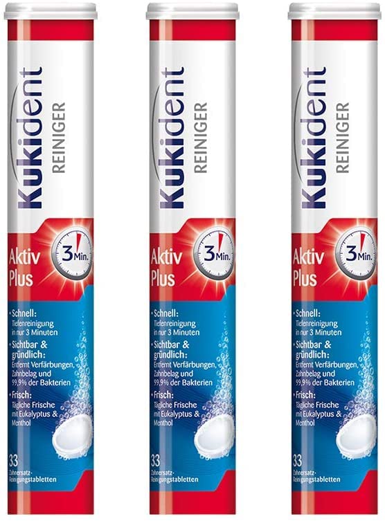 Kukident denture cleaner Active Plus - 3x33 tabs for third parties - NewNest Australia
