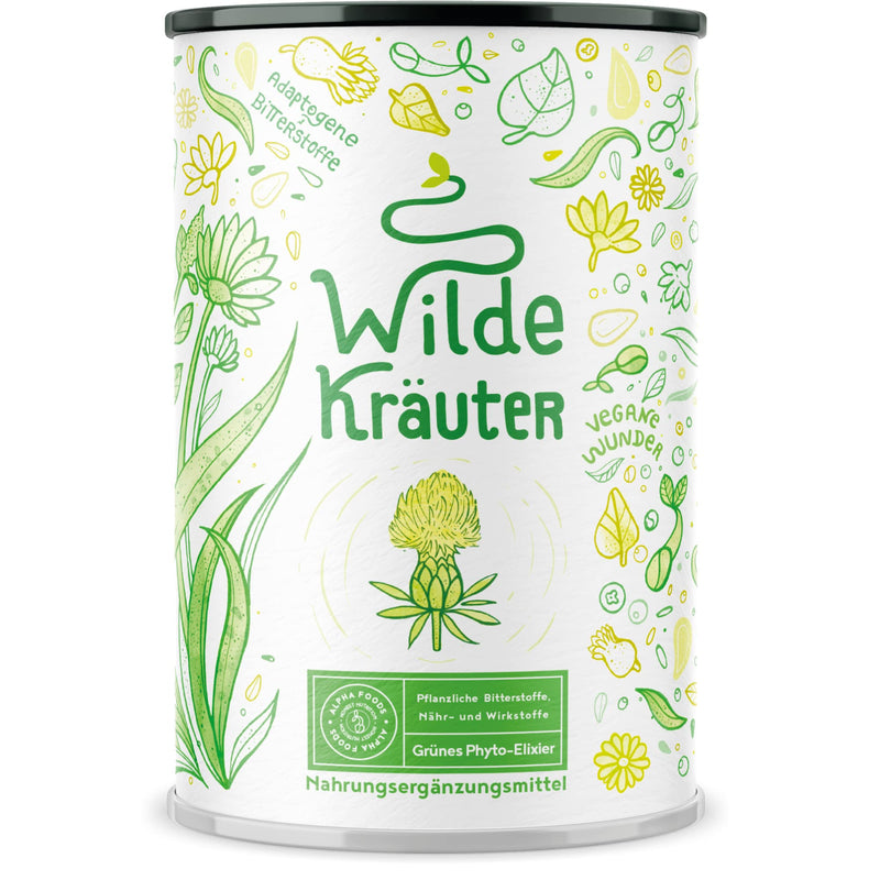 Wild Herbs Nutrient-Rich Phyto-Elixir With Medicinal Herbs, Adaptogens, Algae, Roots And Flowers With Ashwagandha, Opc, Nettle, Dairy Thistle, Chlorella, Yarrow - NewNest Australia