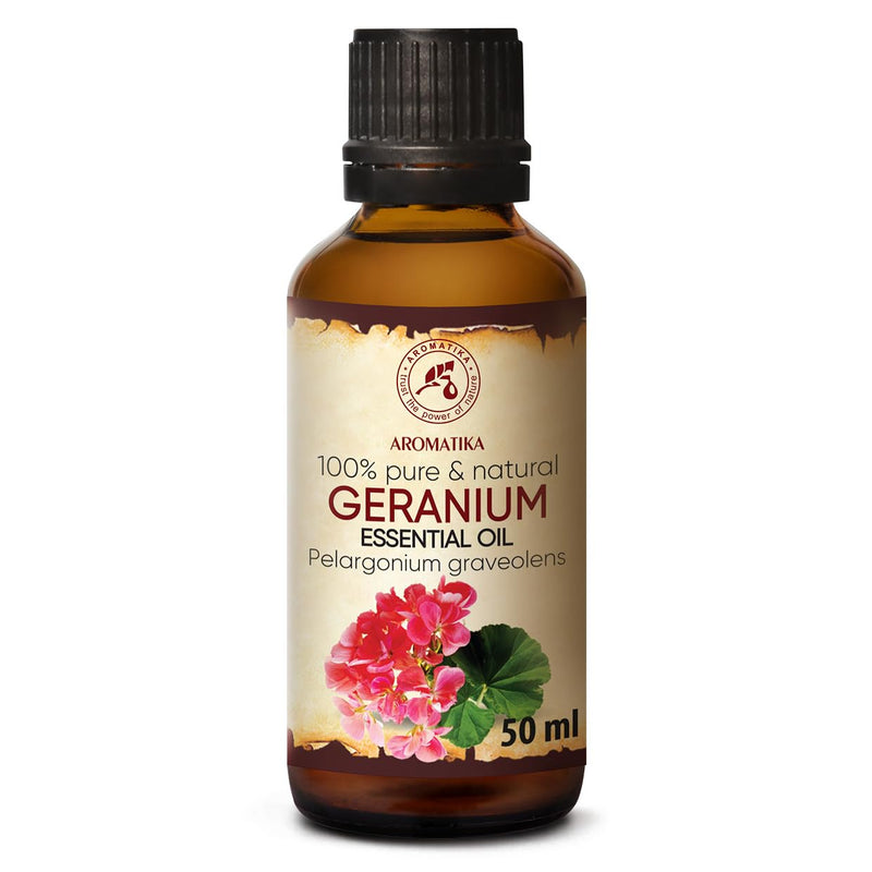 Geranium Essential Oil 50 Ml - Pelargonium Graveolens - Madagascar - 100% Pure & Natural Geranium Bourbon Oil For Aromatherapy - Aroma Diffuser - Oil Burner - Spa - Room Fragrance - Rose Geranium - NewNest Australia