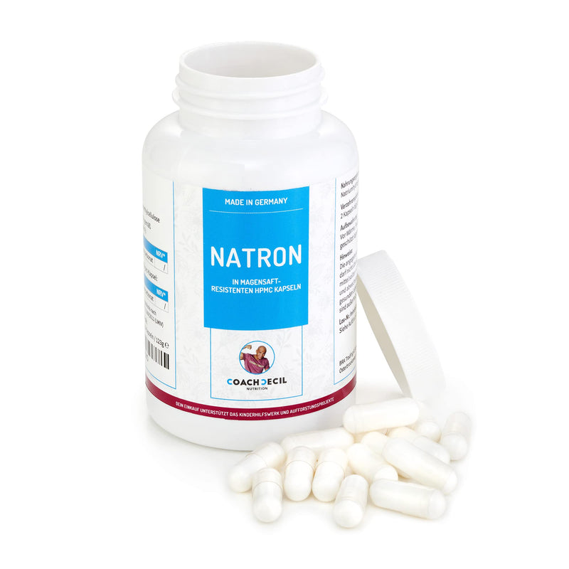 Baking soda - 120 capsules - (sodium bicarbonate in enteric-coated HPMC capsules, filled & tested in Germany, vegan) - NewNest Australia