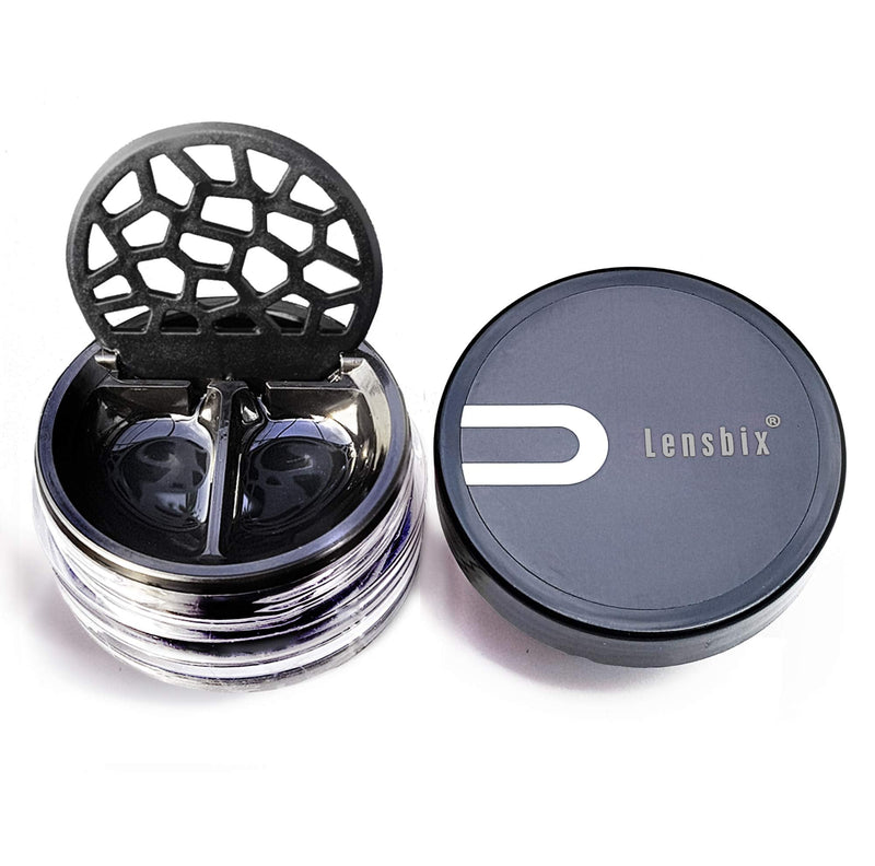 Lensbix Purist contact lens case. The perfect gift for lens wearers. Innovative design for modern people. (Black Purist) Black Purist - NewNest Australia