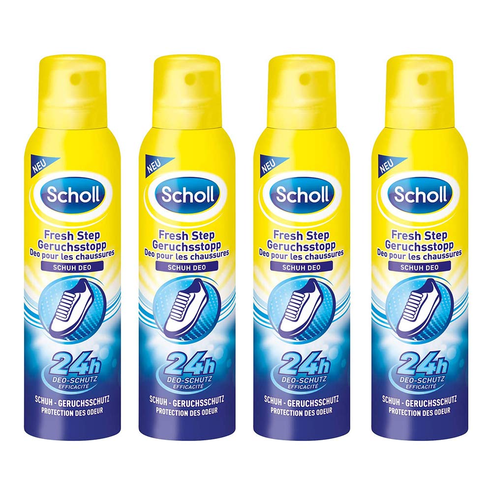 Scholl shoe deodorant set of 4 pack 24h against odor for fresh shoes all day long, all shoe types Scholl Fresh Step odor stop 4 pieces - NewNest Australia