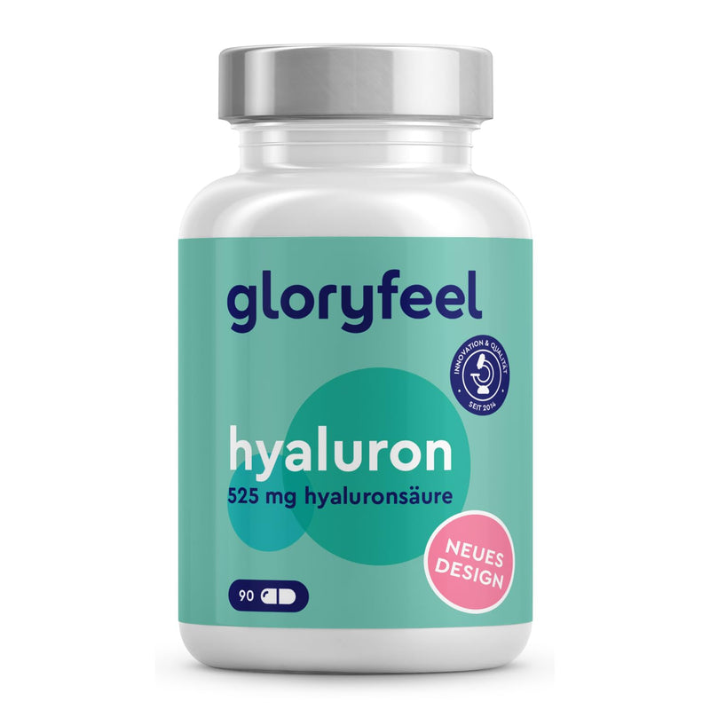 Hyaluronic acid capsules - High dose with 525mg - 500-700 kDa - 90 vegan capsules - Laboratory tested, vegan and made in Germany without additives - NewNest Australia