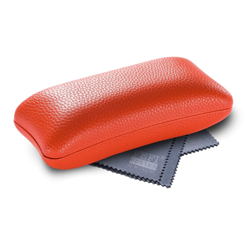 FEFI Hardcase glasses case in an unusual shape - including high-quality glasses cleaning cloth/microfiber cloth XL Orange (Large) - NewNest Australia