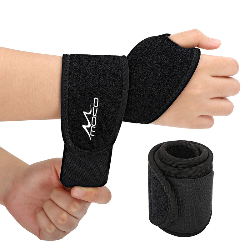 Moko Wrist Bandages, Pack Of 2 Wrist Guards With Velcro Fastening, Adjustable Wrist Wraps, Thumb Bandage, Wrist Support For Fitness, Bodybuilding, Strength Sports, Crossfit, Tendonitis - Black - NewNest Australia