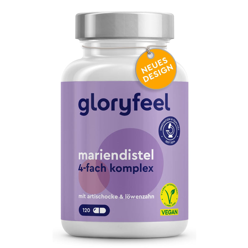 Milk thistle (500mg) with artichoke (400mg), dandelion (150mg) and desmodium (50mg) - high dose with silymarin content - 120 vegan capsules - laboratory tested, made in Germany without additives - NewNest Australia