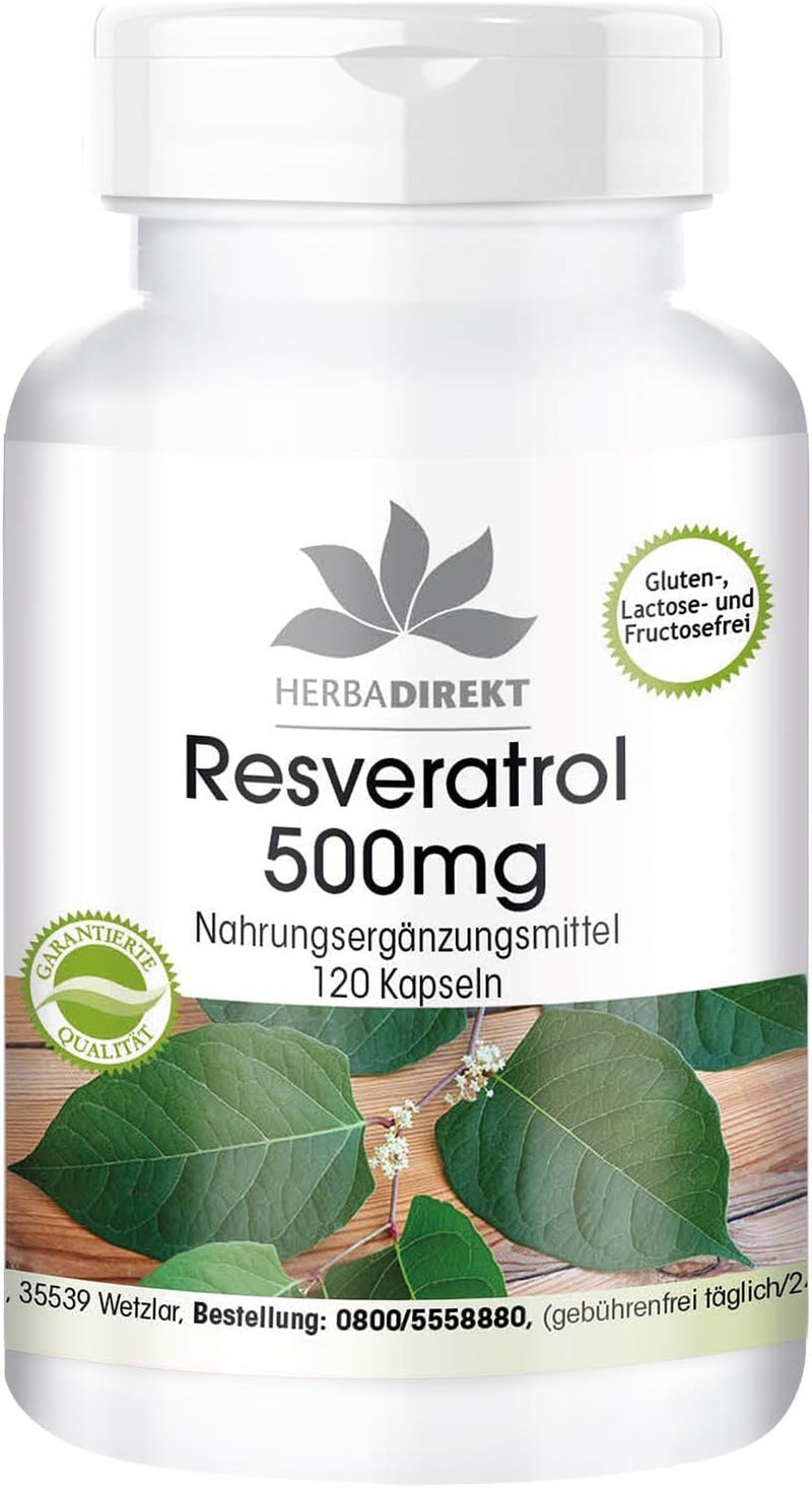 Resveratrol 500mg - High Dose - Knotweed Extract - 120 Capsules | HERBADIREKT by Warnke vital substances - NewNest Australia
