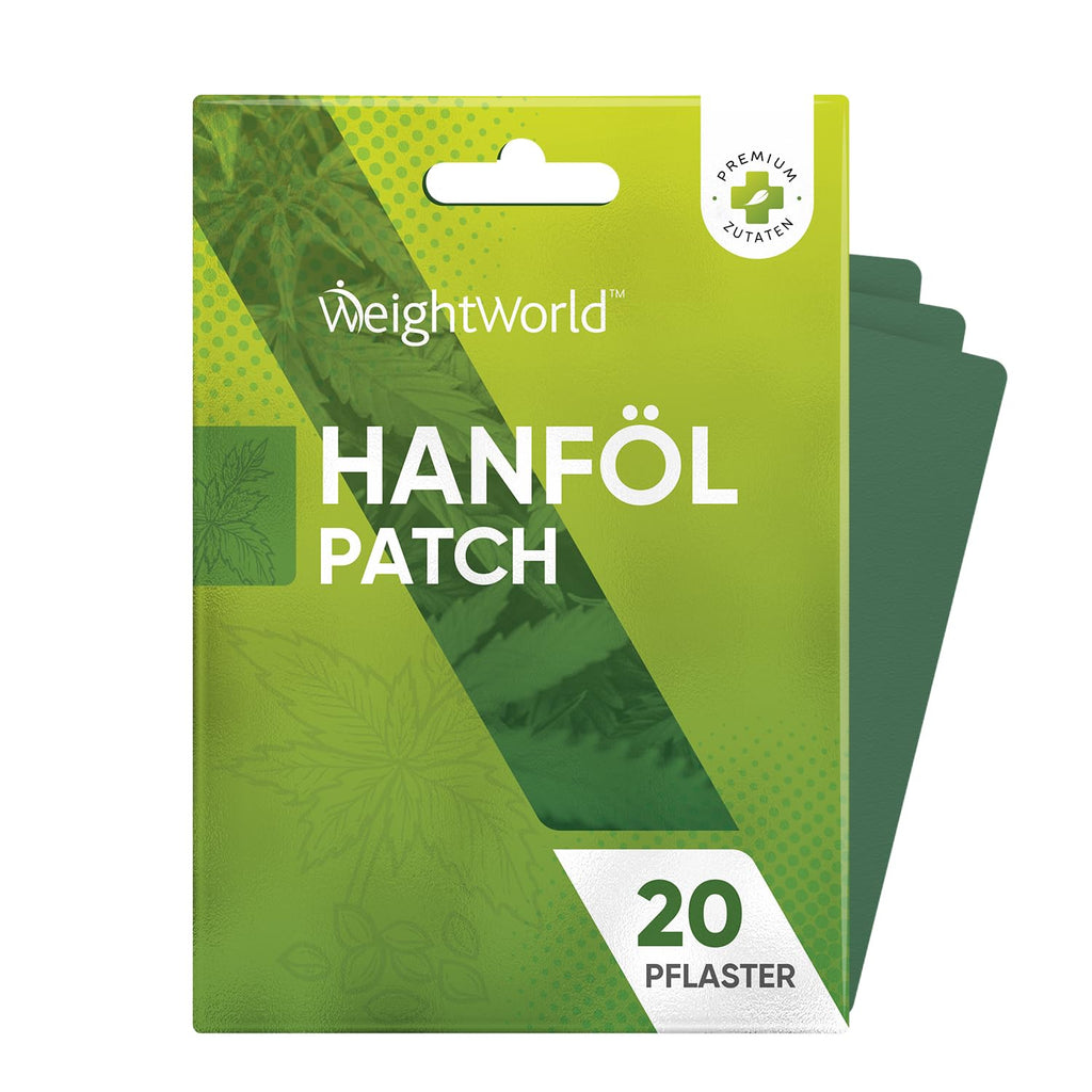 Hemp oil patches - for neck, back, knees, joints and muscles - pain patches with pure hemp oil - 20 hemp patches - pain relief patch - joint pain - natural formula - WeightWorld - NewNest Australia